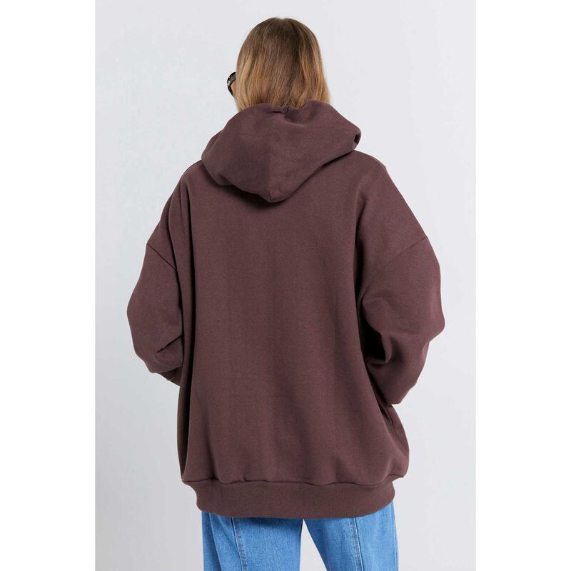 Karen Walker Oversized Hoodie Chocolate Brown image number 1